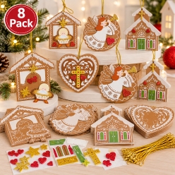 Fireside Gingerbread Religious Ornament Craft Kit-8Pk